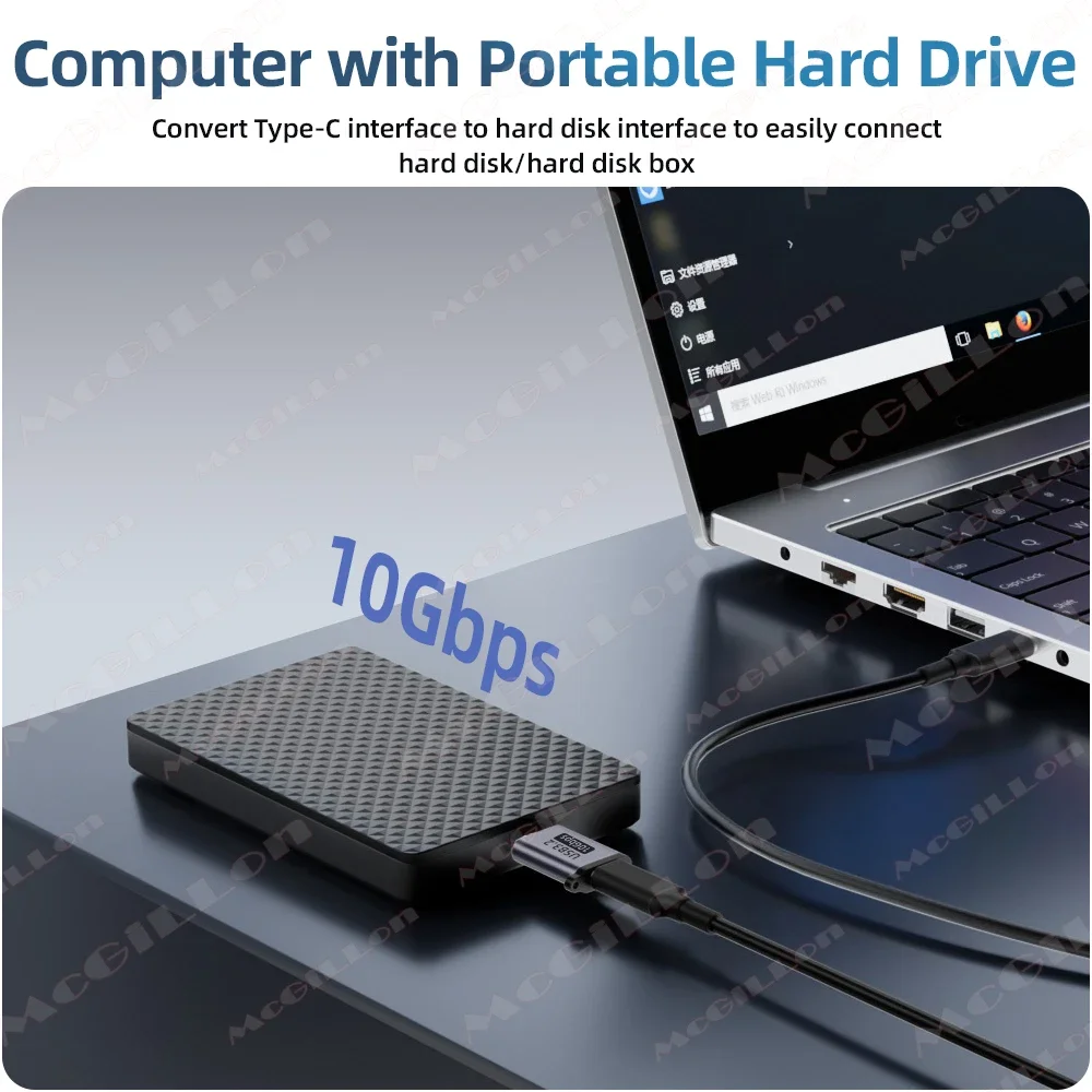 Micro B Hard Drive Adapter Type C Female to Micro-B Adapter Mobile Hard Drive Cable Adaptor Extension USB3 to HDD Cable Adapter