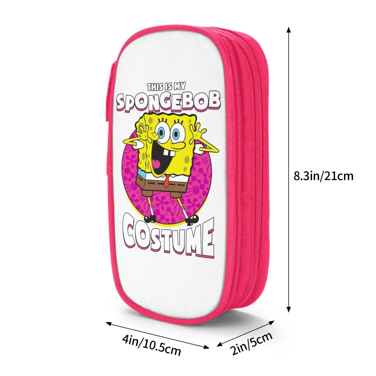 Estojo de lápis Spongebobed Halloween Fun Pen Holder Bag, Material escolar do estudante, lápis cosméticos, grande capacidade