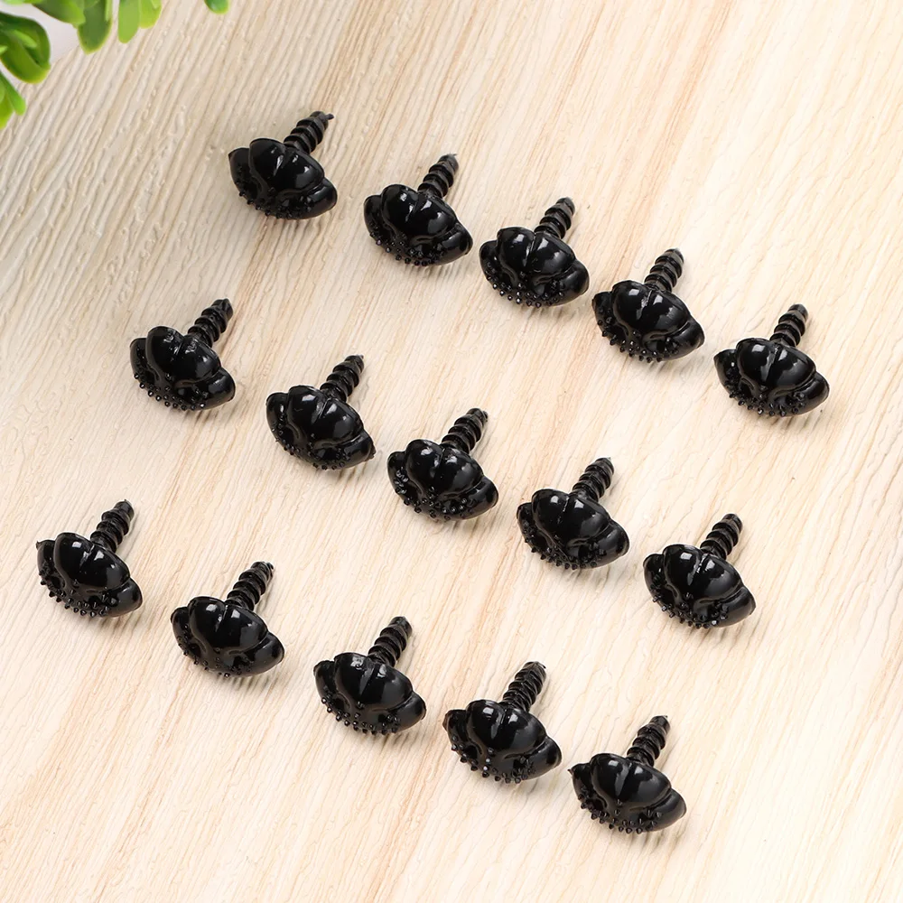 40 pçs preto plástico nariz de segurança para teddy bear boneca animal fantoche artesanato crianças brinquedos boneca diy acessórios cachorro nariz