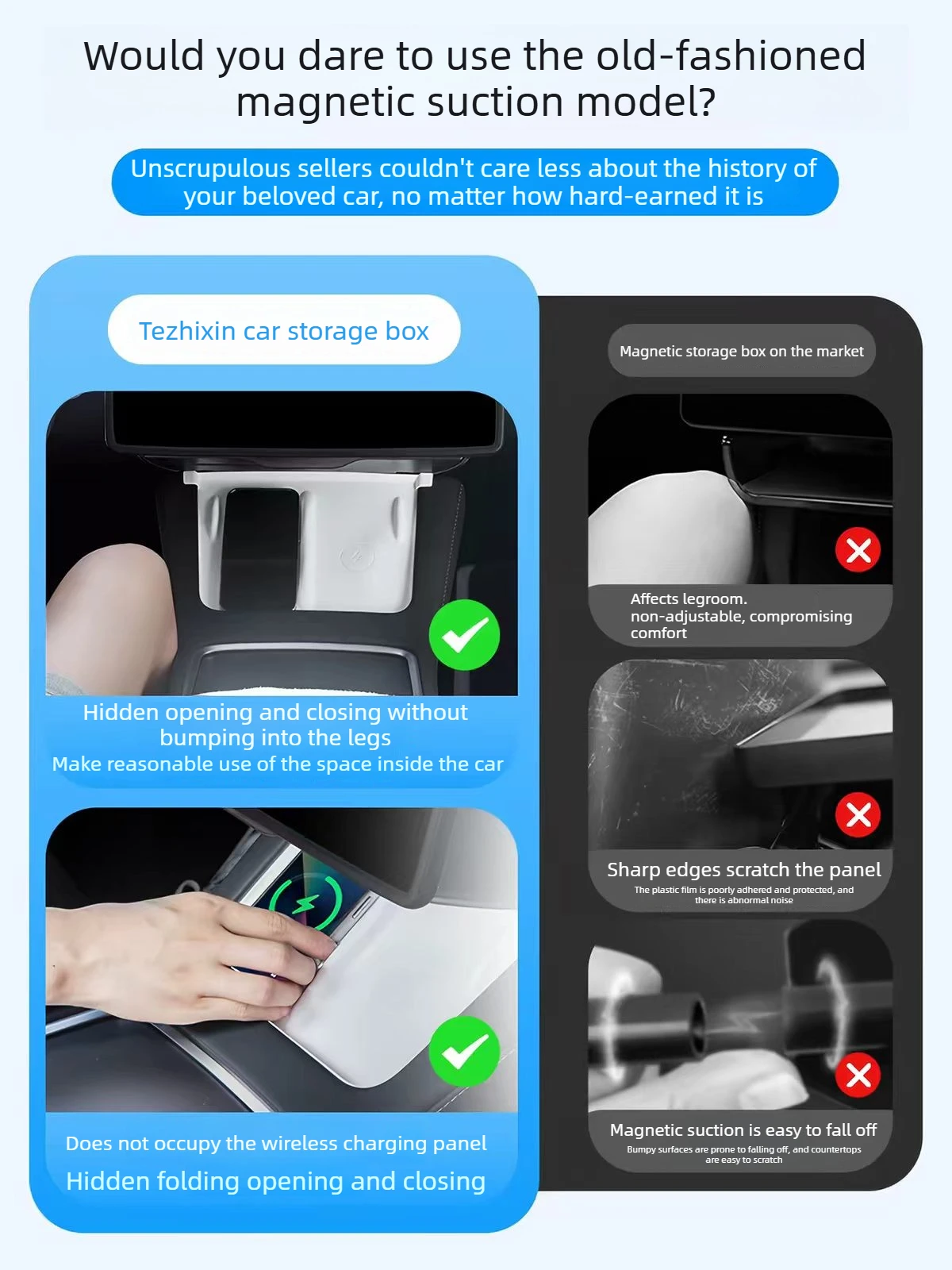 Suitable for Tesla Model 3 Highland 2026 Central Control Screen Storage Box Tissue Box Storage Car Modification Accessories