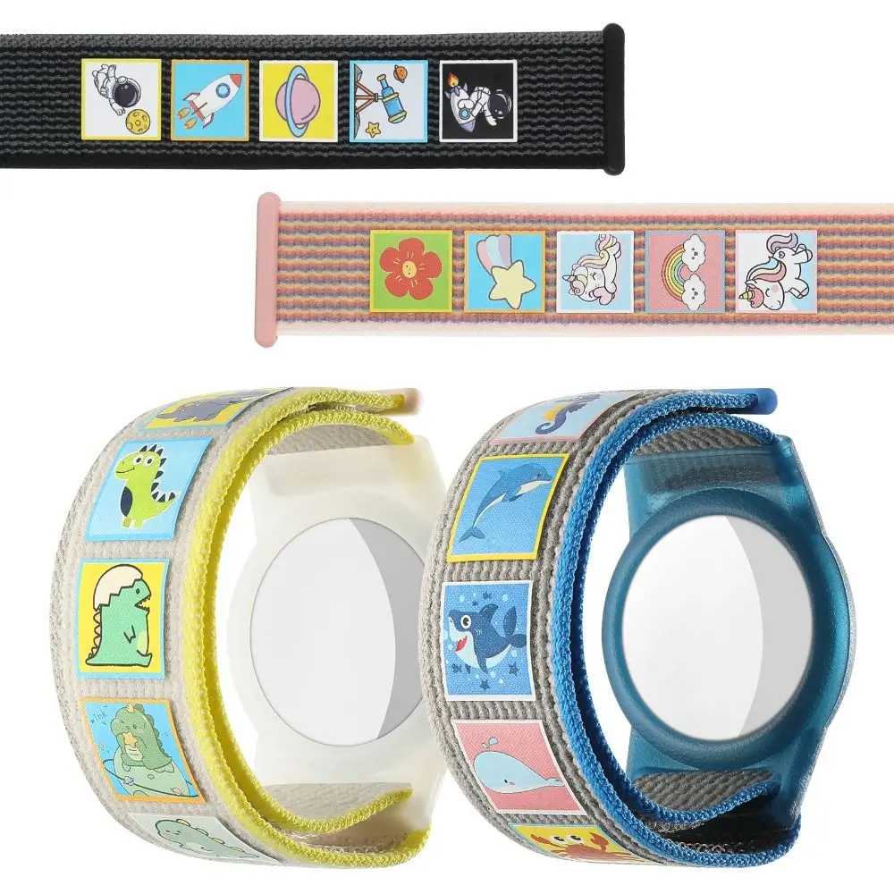 New TPU Case Nylon Strap Replacement Cartoon Kids Bracelet Tracker Accessories Adjustable Child Wristband for Apple Airtag