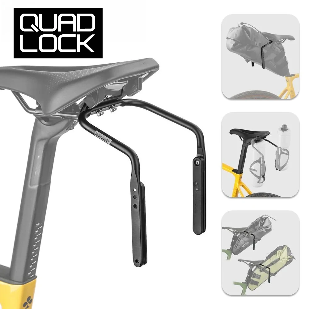 

Bike Seatpost Mounted Stabilizer Support Water Bottle Cage Mount Saddle Stabilizer Rack Aluminum Rear Seat Bag Mount