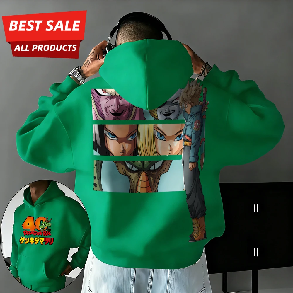 2026 Neuer Herbst/Winter Dragon Ball 40. Jubiläum Majin Buu 100% Baumwolle Anime Bedruckter Hoodie Übergröße Streetwear Unisex Y2k