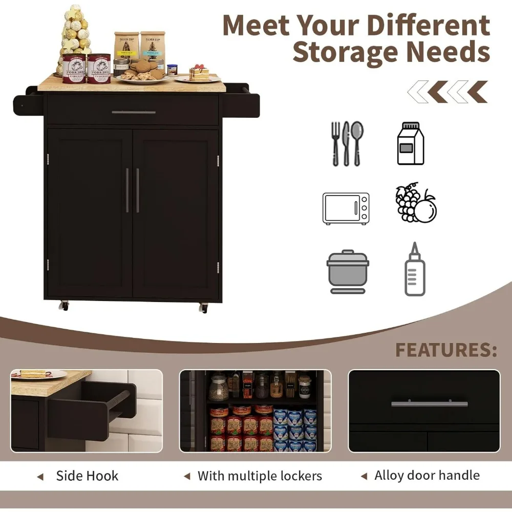 تخزين جزيرة المطبخ مع سطح طاولة، وعربة أدوات دوارة مع أدراج، وخزائن، ورف توابل، وحامل منشفة لجهاز الهاتف المحمول #4