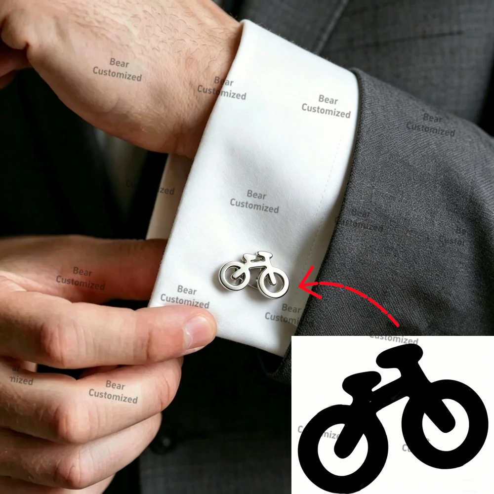 Men Custom Logo Tie Clip Cufflinks Brooch Set Personalized Initials Lapel Pin Groomsmen Wedding Party Business Suit Accessories