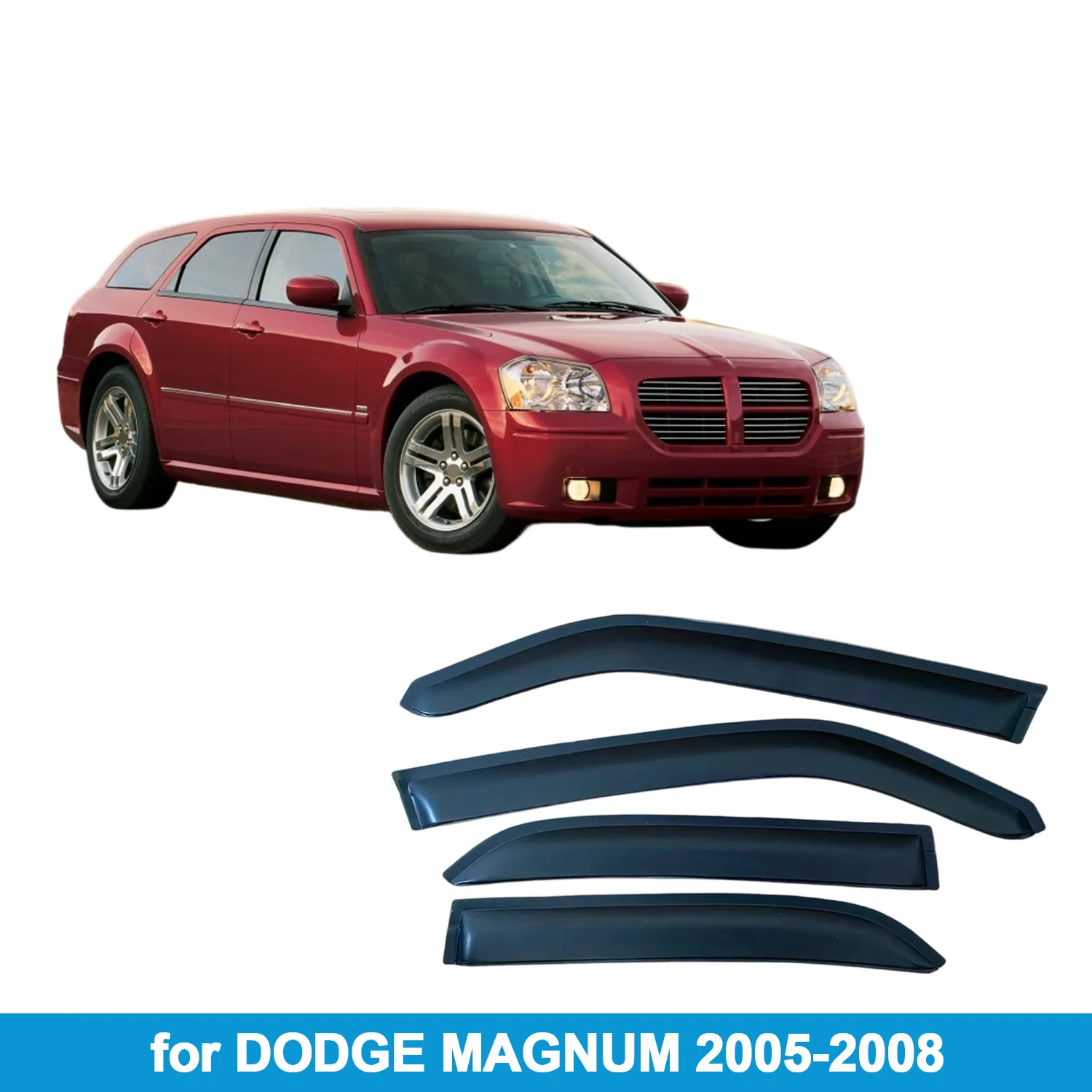 

Window Visor for DODGE MAGNUM 2005-2008 Rain Guard Side Vent Deflector Weathershield Outside-Mount Tape On