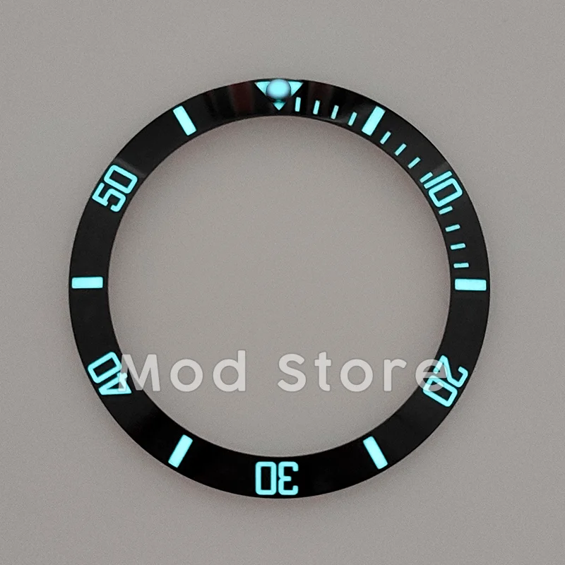 [Sloped] 38mm BGW9 Lume SUB Style Ceramic Bezel Insert Fit For SKX007/SKX009 Blue Lume