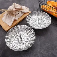 Folding Dish Steam Stainless Steel Food Steamer Basket Mesh Vegetable Cooker Steamer Expandable Pannen Kitchen Tool