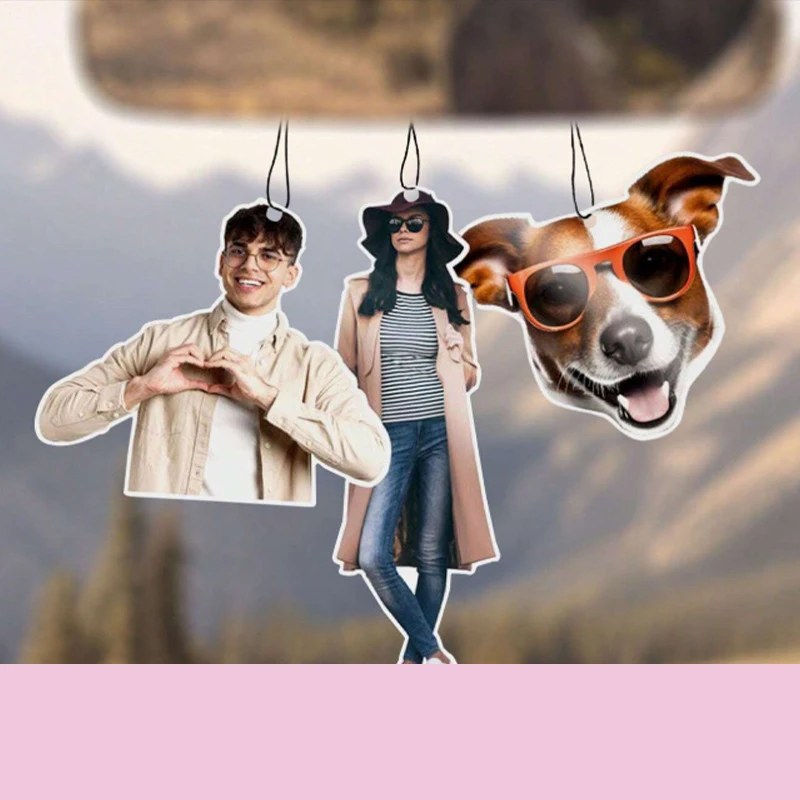 

Cute Photo Customized Car Lanyard Pendant Keychain Gifts Couples Family Picture Personalized Car Interior Decoration Keyring