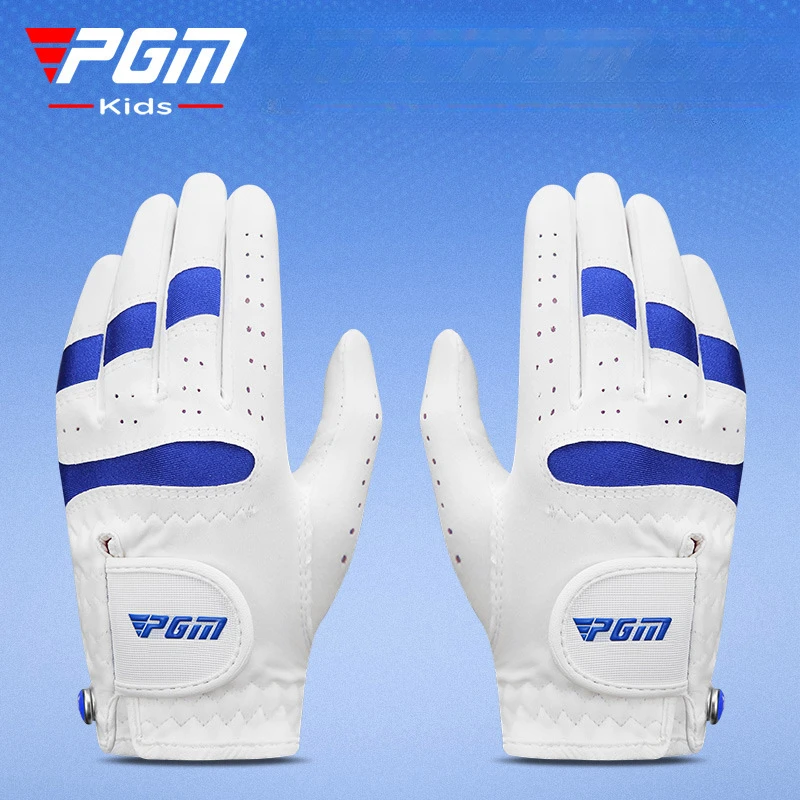 

PGM Junior Golf Glove Microfiber Cloth Breathable Abrasion Resistant Soft Microfiber 1 Pair Children Sports Gloves ST024