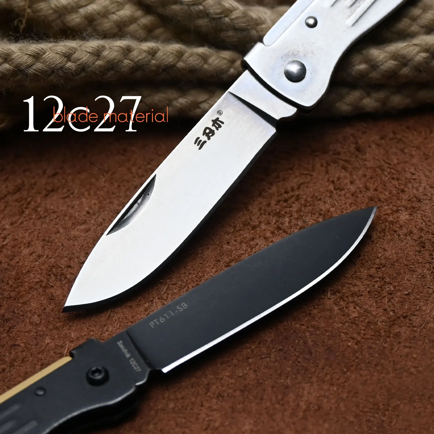 SANRENMU PT611 Folding Knife 12c27 Blade Outdoor Camping Picnic Fishing Daily Use EDC Lightweight Pocket Folding Fruit Knives view 4