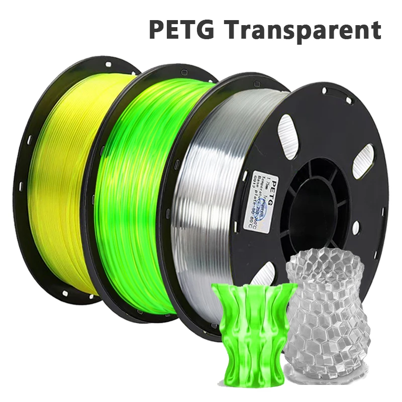 

Нить для 3D-принтера PETG, прозрачные зеленые материалы, расходные материалы, 1,75 мм, 3D-принтер из прозрачного материала PETG, 250 г/500 г/1 кг