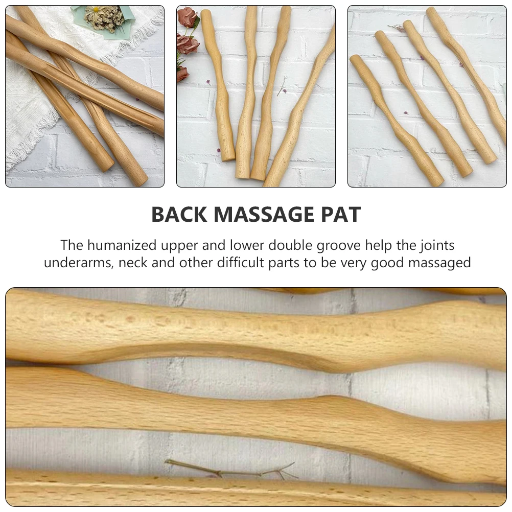 

1pc Portable Solid Wood Scraping Massage Stick Durable Smooth Surface Back Neck Tools Roller Wooden Pat Health Care Bat