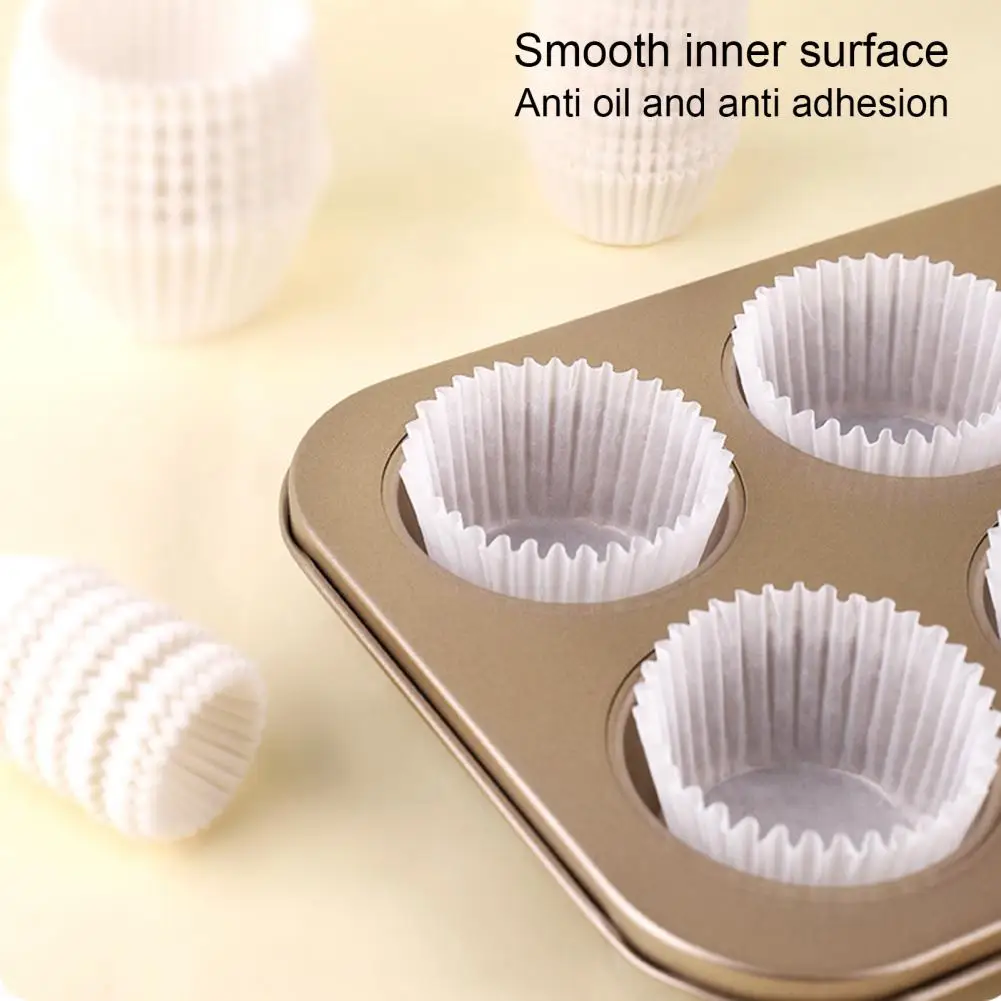 1 Set Muffin Cup Food Grade Waterproof Oilproof Non-stick White Mini Cupcake Paper Liner Dessert Baking Tool Kitchen Gadget