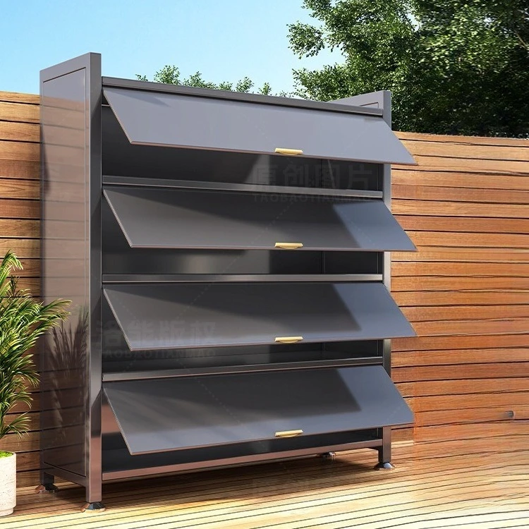 Outdoor lockers, household balcony cabinets, sunscreen cabinets, waterproof and sunscreen shelves, storage cabinets, integrated