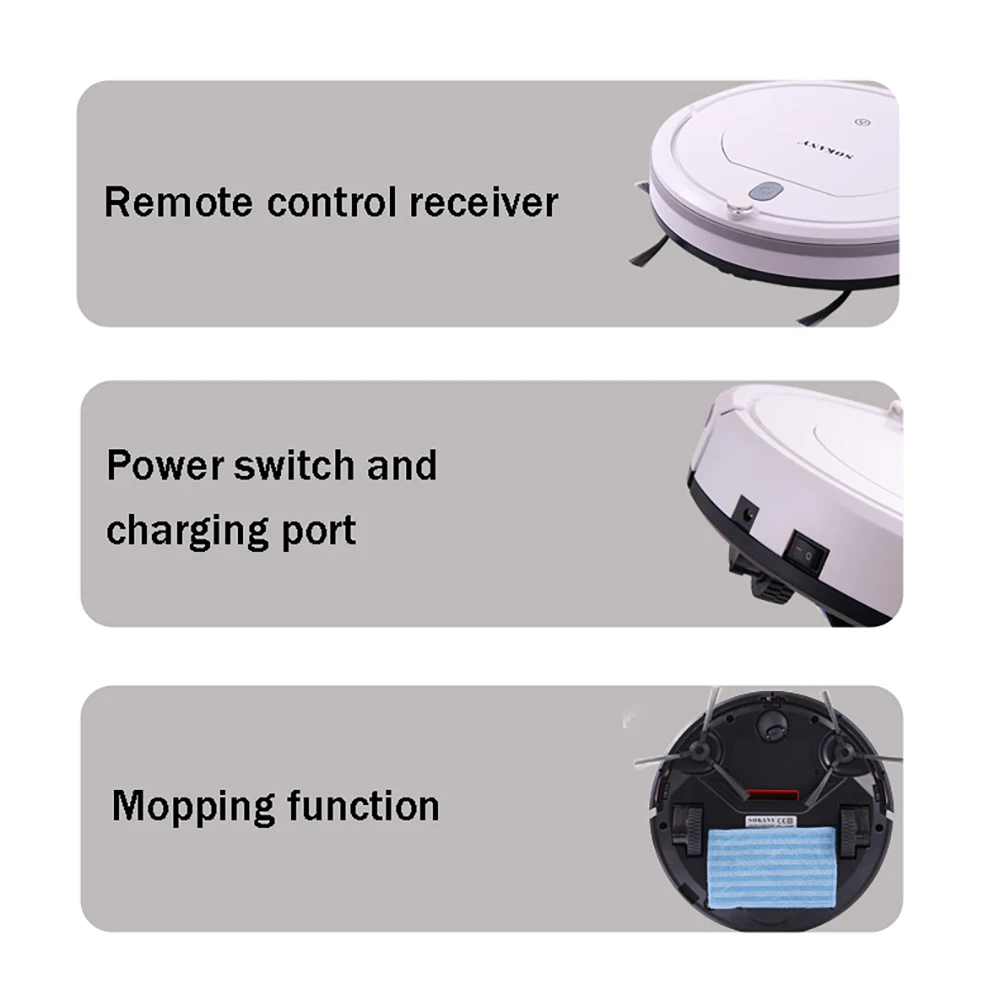 가정용 지능형 스위퍼 원격 제어, 청소, 흡입 및 걸레질, 3 in 1 2000Pa 청소 로봇 청소 기계