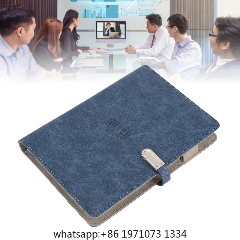 Multi Function Notebook 80 Sheets 15W Wireless Charging Notepad with 8000mAh Battery Night Light 16GB Memory Disk