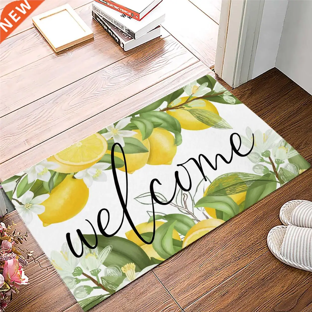 tapis-de-bienvenue-d'ete-a-motif-de-feuilles-de-citron-tapis-de-protection-pour-la-maison-design-agrumes-ideal-pour-l'entree-la-cuisine-ou-l'appoint