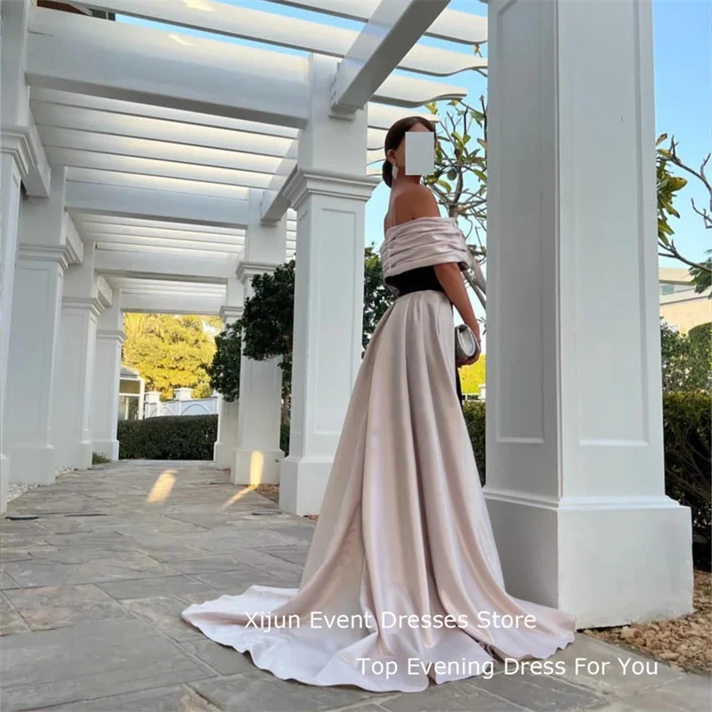 Xijun Ivory Satin Formal Long Evening Dresses Luxury Mermaid Prom Dress For Women 2022 Occasion Vestido Party DressSaudi Arabric