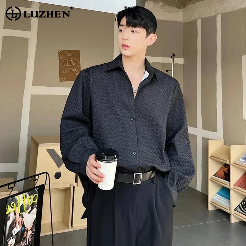 

LUZHEN 2024 Fashion Long Sleeve Shirt Men's Autumn New Stylish Elegant Casual Tops Korean Clothing Versatile Handsome LZ6820