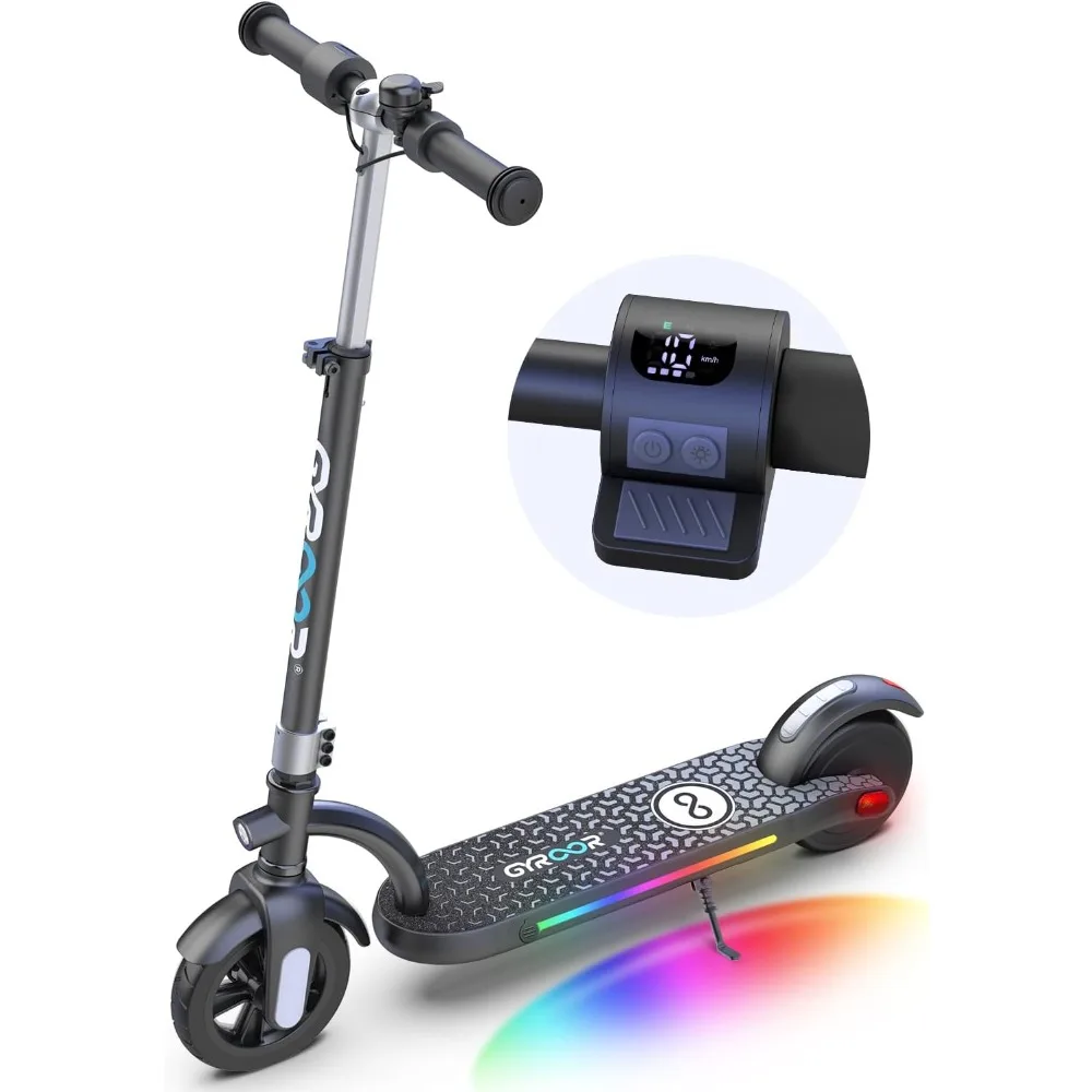 

H40 Kids Electric Scooter with 180W Motor & LED Visible Display, 10 Mph, Colorful Lights, Adjustable Speed