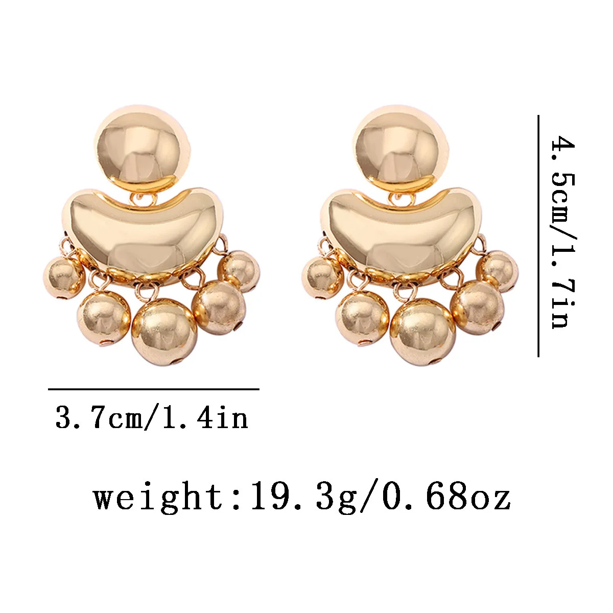 Vintage Chunky Gold Ball Tassel Dangle Earrings for Women Retro Ethnic Bold Party Daily Jewelry Gifts