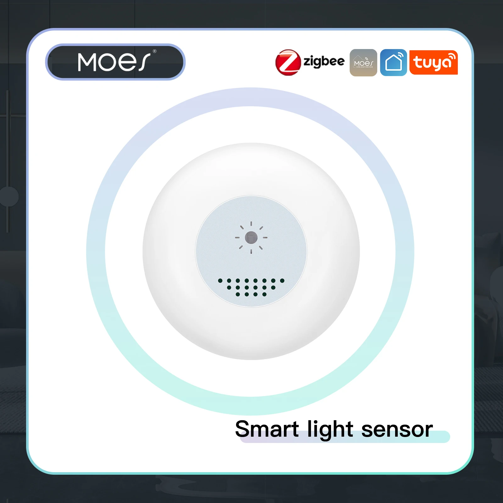 MOES Tuya Zigbee Sensor de luz inteligente iluminación detección de brillo automatización de iluminación del hogar Detector de hogar inteligente