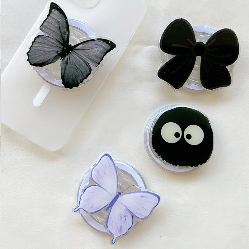 

Cute Cartoon Bow Butterfly For Magsafe Magnetic Phone Griptok Phone Holder Stand Universal Phone Ring Grip Tok For iPhone 17 16