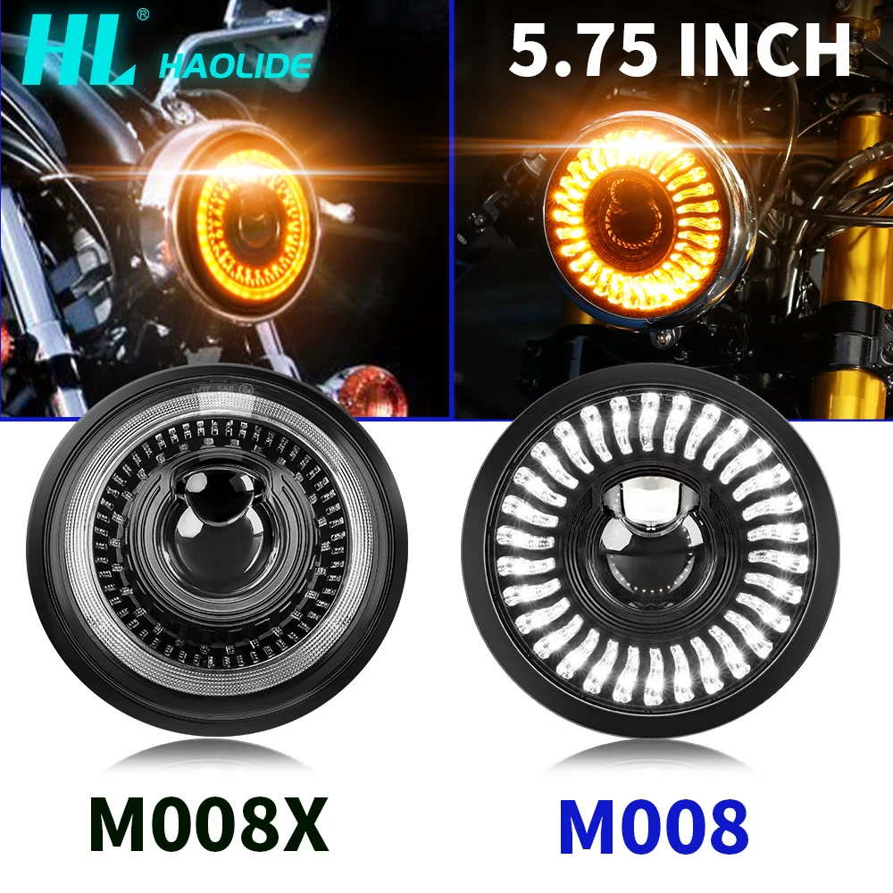 HAOLIDE 5.75 inch LED Motorcycle Headlight Motorcycle, 5-3/4 Lamp Harley Sportster Roadster Glide Dyna For Honda off-road use
