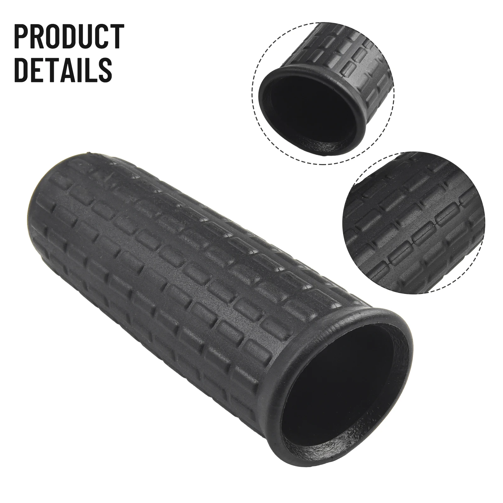 Imagem -05 - Black Rubber Handle Cover Tubos Redondos de Plástico Anti-skid Absorção de Choque Puxadores de Carrinho de Mão 114x1 16 20 mm 122x3 32 mm Peças