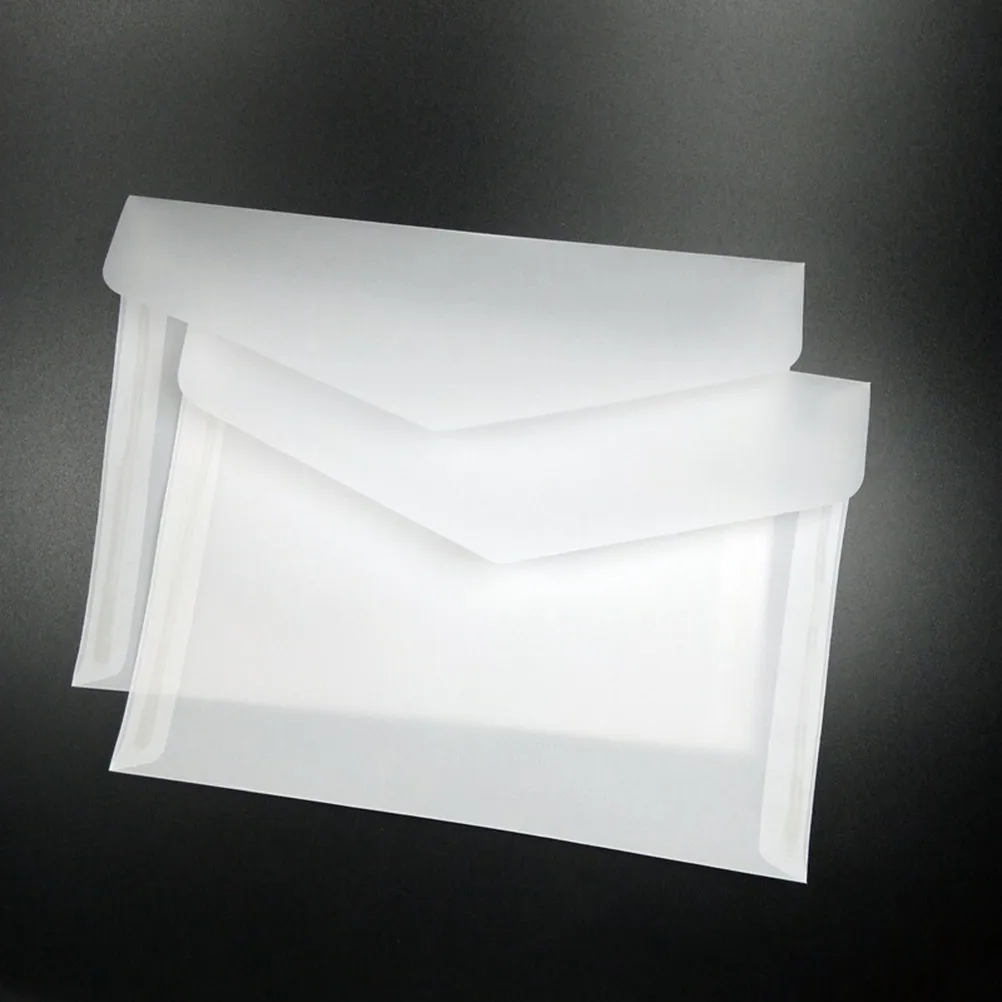 

50Pcs White Envelope 12.5x17.5cm Translucent Paper Invitation Seal Ideal for Office Home Confidential