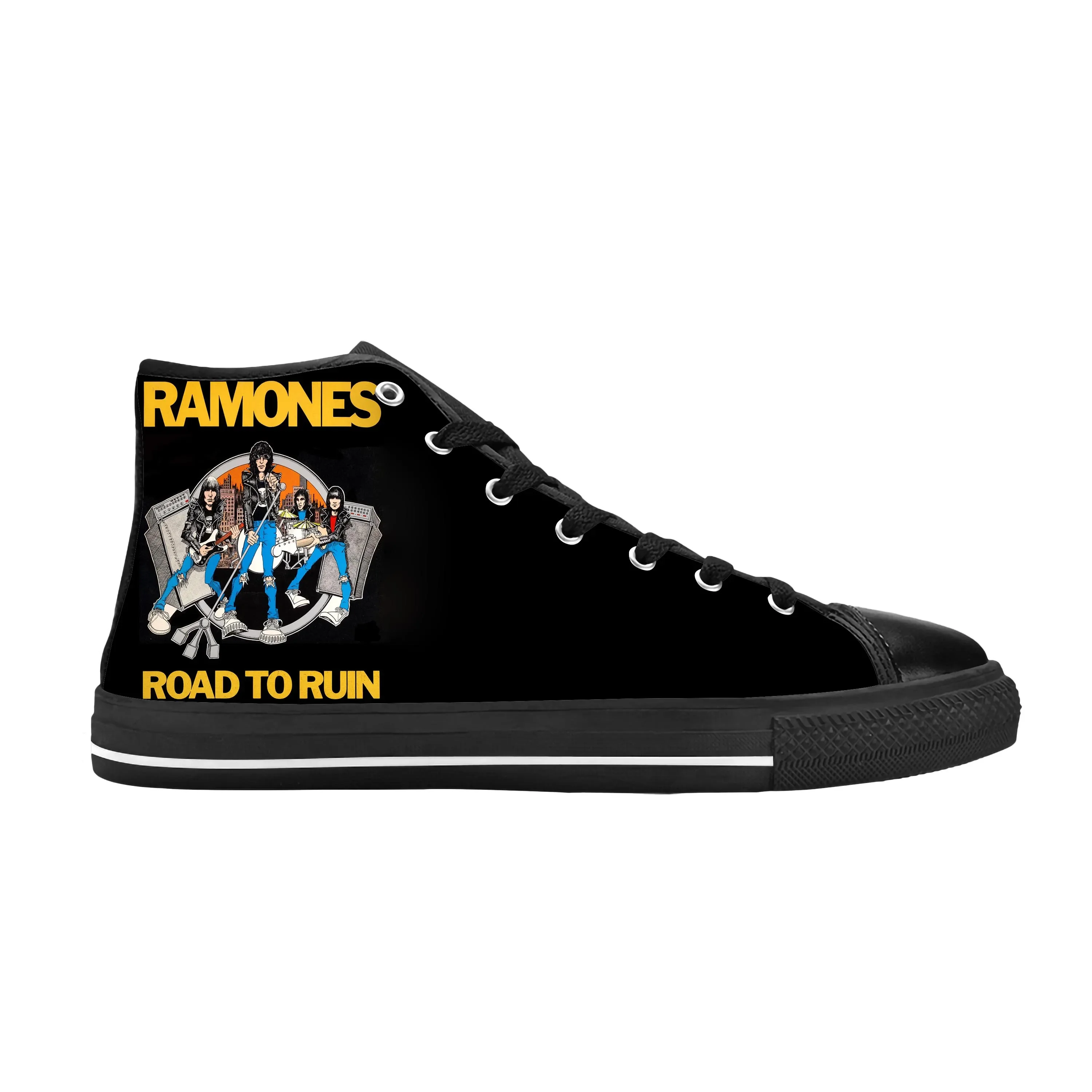 Hot Punk Rock Band Muziek Zangeres Ramone Seal Eagle Casual Doek Schoenen Hoge Top Comfortabele Ademende 3d Print Heren Dames Sneakers