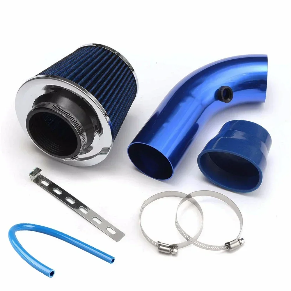 Sistema di aspirazione aria fredda universale da 76 mm per auto da corsa Kit tubo per tubo di induzione turbo in alluminio con ingresso filtro aria a cono