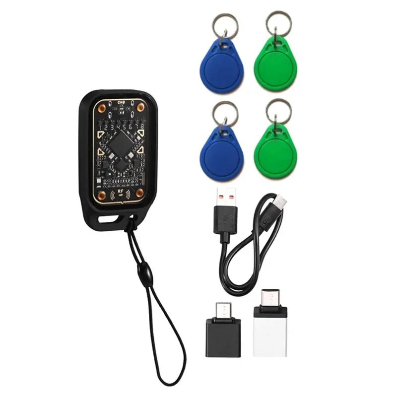 PHILE-Chameleon V3.0 Acrylic RFID Smart Chip Emulator Reader 125Khz 13.56Mhz ID IC Tag Copyer+ 2X UID Keychain+ 2X CUID Keychain