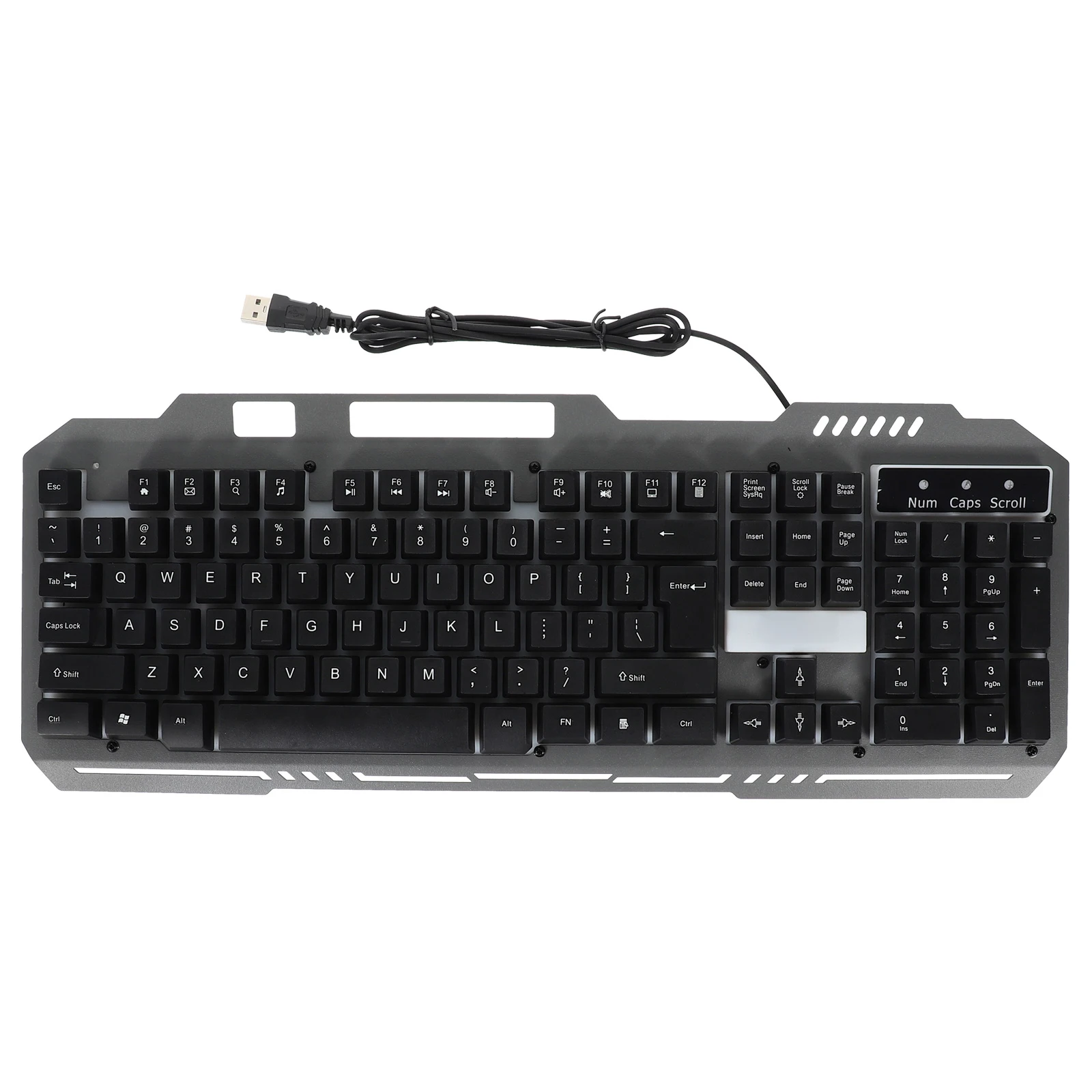 

1 шт., USB светоизлучающая механическая металлическая панель, эргономичная водонепроницаемая клавиатура, стабильный штатив, противоскользящая регулировка угла