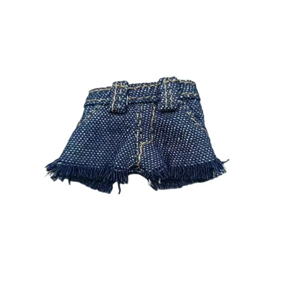 Modepuppen tragen Shorts, handgefertigte Mini-Jeans-Shorts aus Baumwolle, Freizeitkleidung, handgefertigte Shorts für 1/12 BJD-Puppen/für 1/11OB11-Puppen