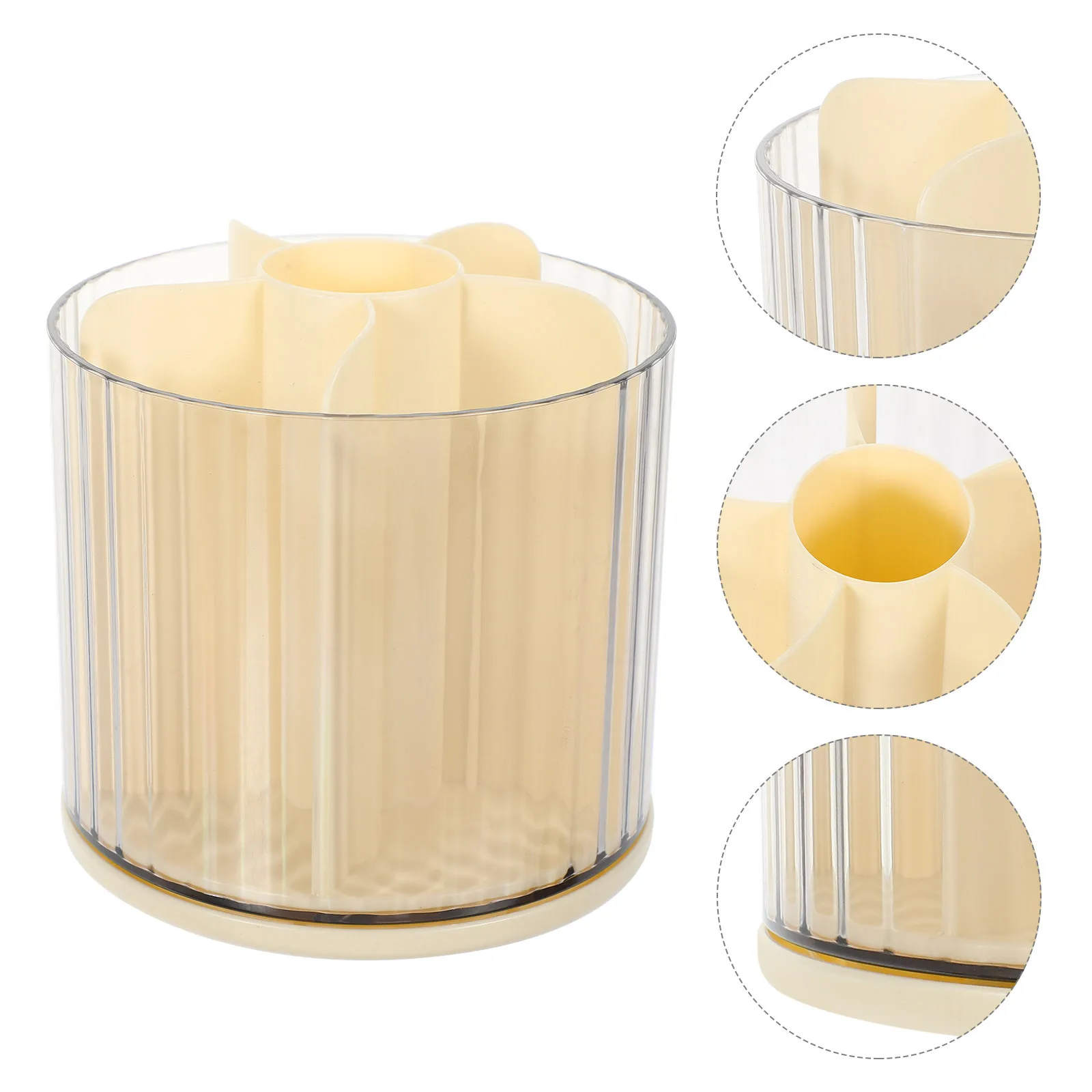 

Rotating Desk Organizer 360 Degree Rotation Plastic Multi Compartments for Pens Pencils Brushes Home Office Desktop