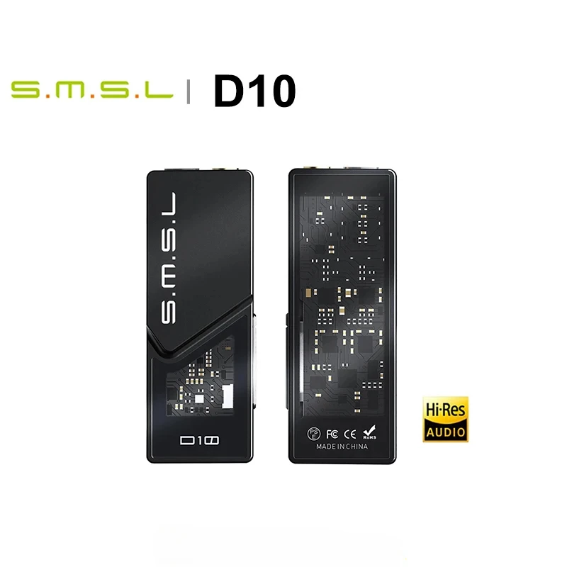 

SMSL D10 Portable USB DAC AMP Headphone Amplifier Dongle dual CS43131 DSD256 PCM348 Type-C to 3.5mm 4.4mm Output for