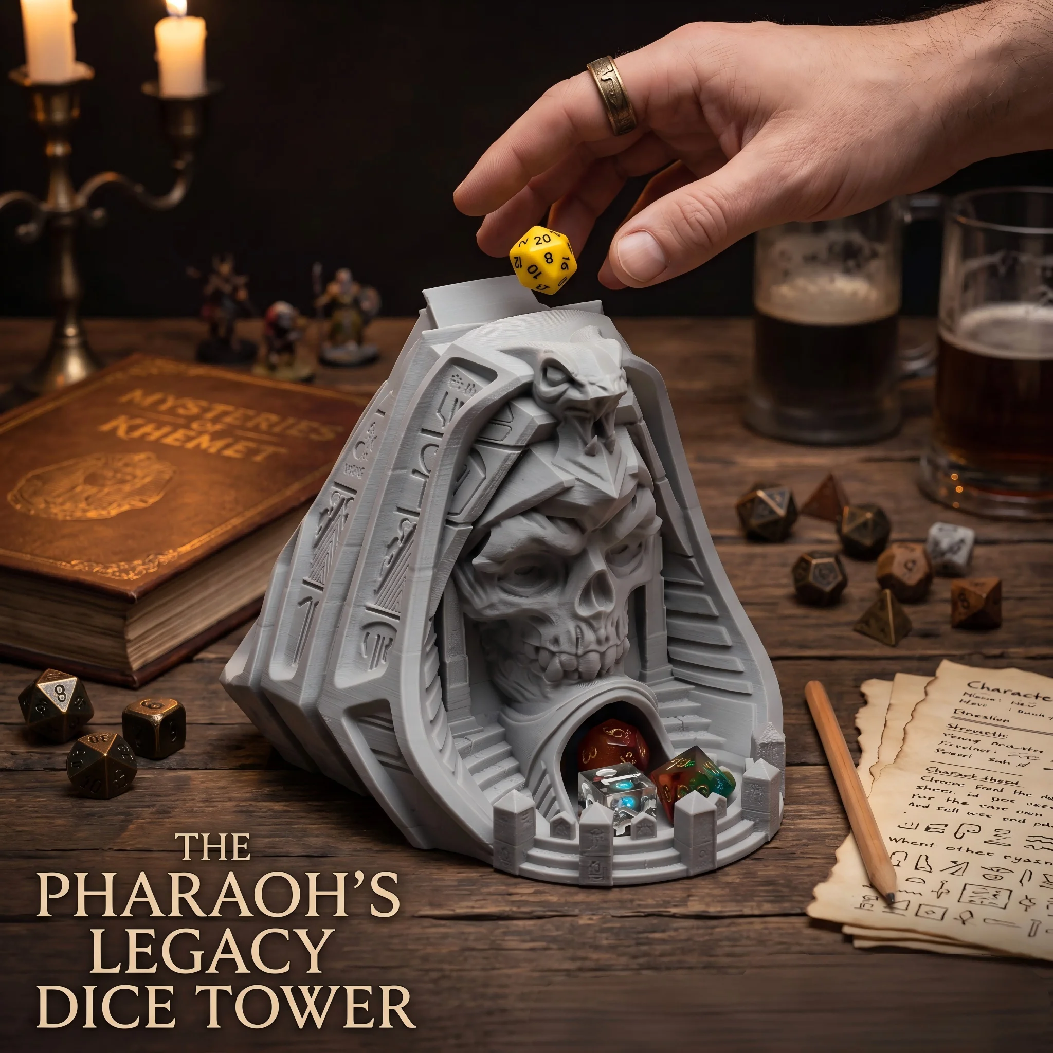 Pharaoh Skull Dice Tower - add - огляд і ціна Board Game Movie