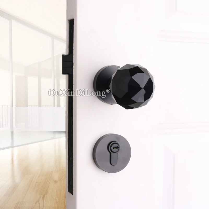 Multi-choices European American Luxury Crystal Ball Lock Interior Crystal Door Knobs Lock Living Room Bedroom Silent Door Locks