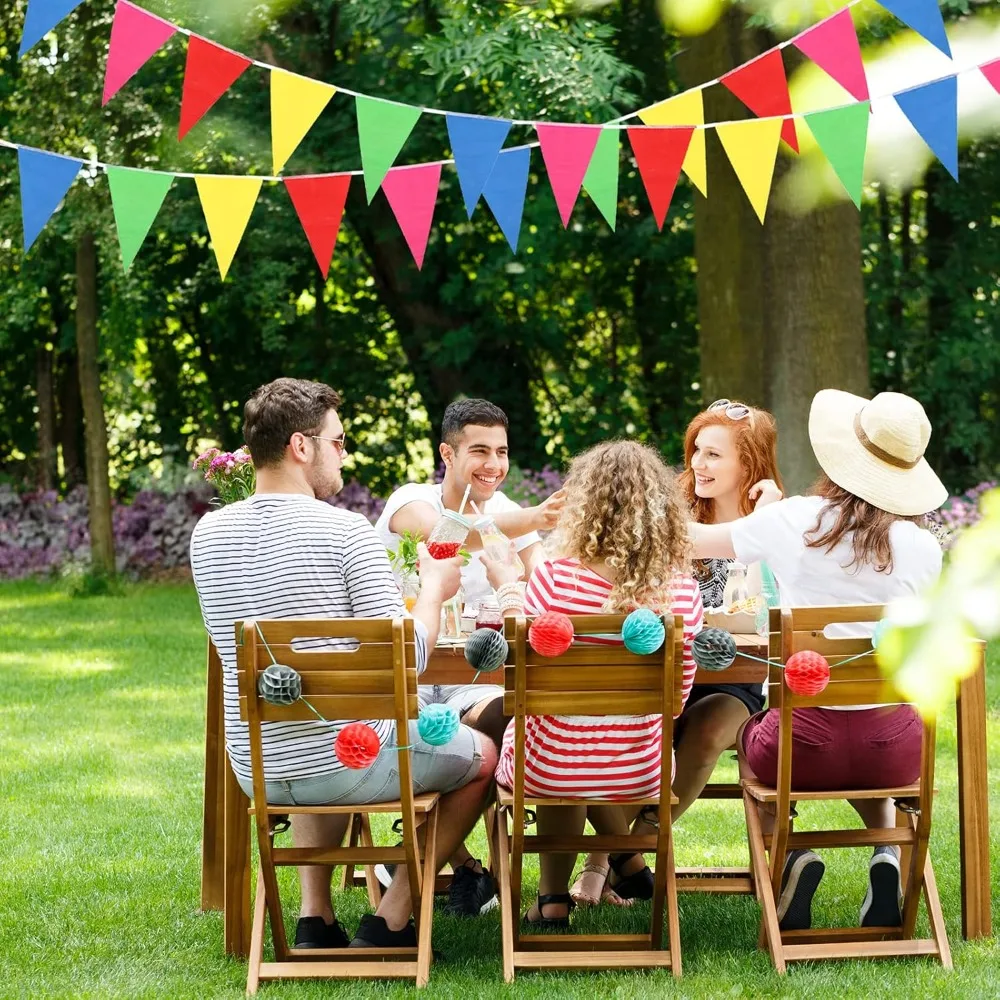 50-1000mm Bunte Wimpelkette Dreiecksflaggen für Geburtstag, Hochzeit, Weihnachten, Party, Heim- und Außendekoration – Detail 4