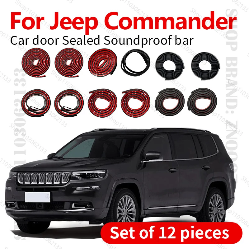 

Для Jeep Commander XK уплотнительная лента для двери автомобиля, резиновая двухслойная уплотнительная защита, звукоизоляционная лента, пылезащитная уплотнительная лента, набор из 12 шт.