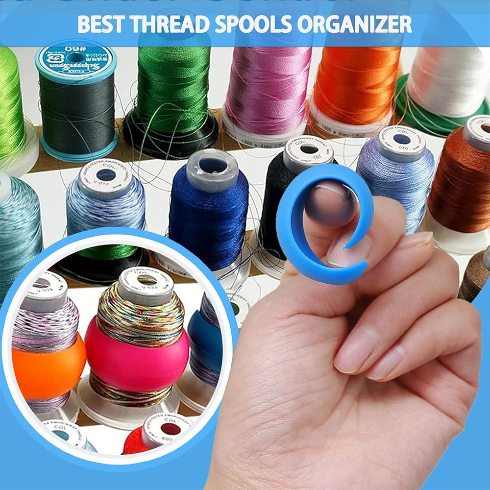 100Pcs Thread Spool Savers/Bobbin Huggers - Prevent Thread Tails from Unwinding  for Sewing and Embroidery Machine Thread Spools