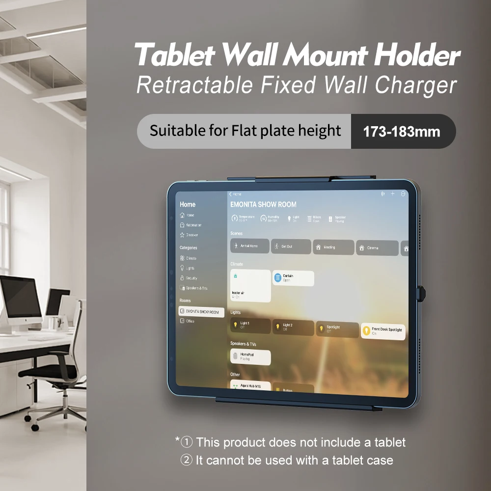 

EMONITA 18W Wall Mount Charger with Retractable Fixed Bracket – Type-C Charging Stand Compatible with iPad and Tablets