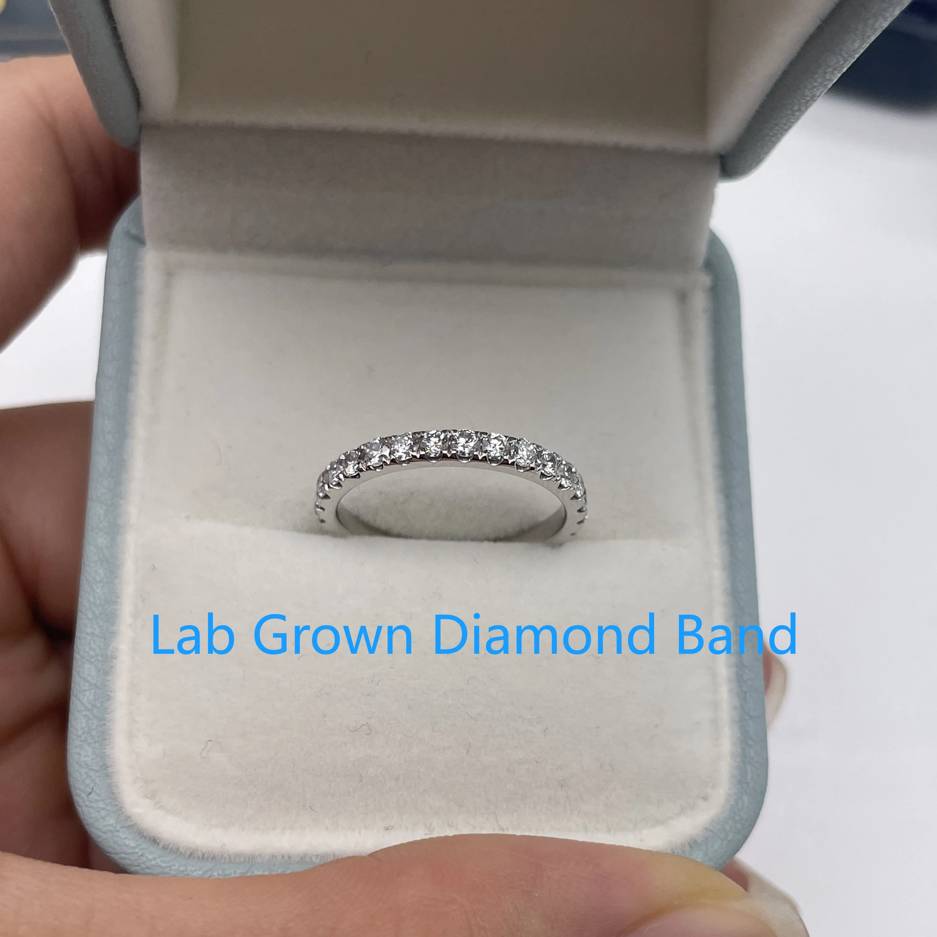 

2MM Each Round Shape DEF VS-VVS Lab Grown Diamond CVD HPHT Eternity Diamond Ring Band in Platinum 950 Diamond Ring For Lady