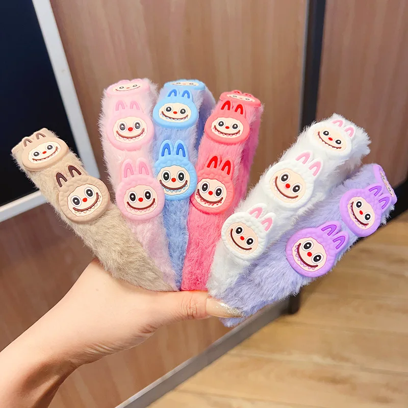 Barbie style Labubu plush cartoon hairband for children cute princess hair accessory hairband for tying hair