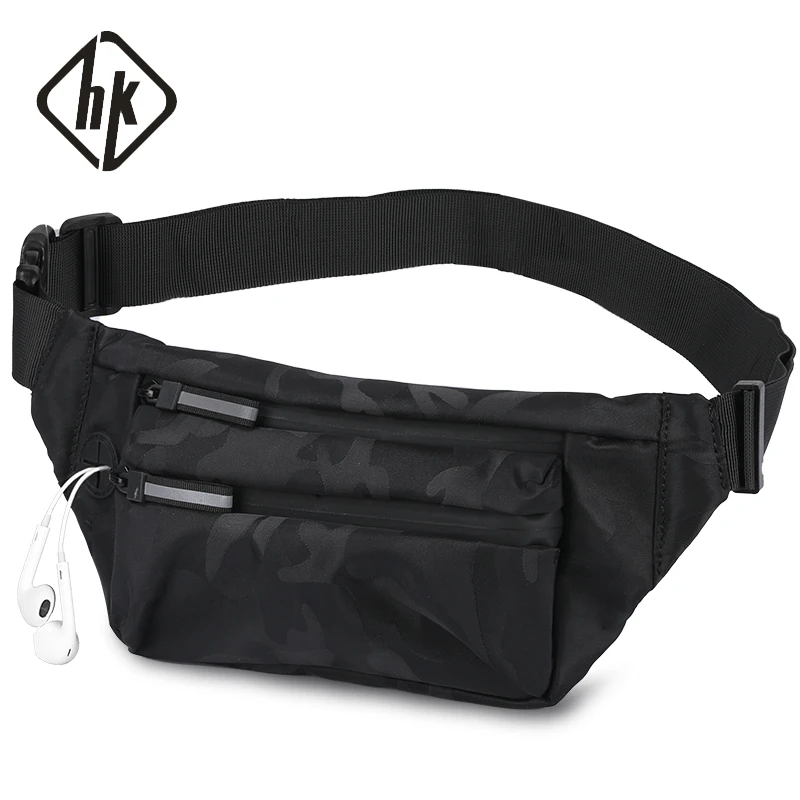 HcanKcan wodoodporna męska nerka zwykła torba piersiowa moda torby Crossbody dla mężczyzn wielofunkcyjna torba na ramię mężczyzna torba na pas