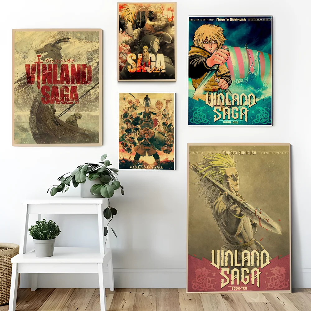 Vinland Saga Anime Manga Classic Anime Poster Waterproof Paper Sticker Coffee House Bar Room Wall Decor