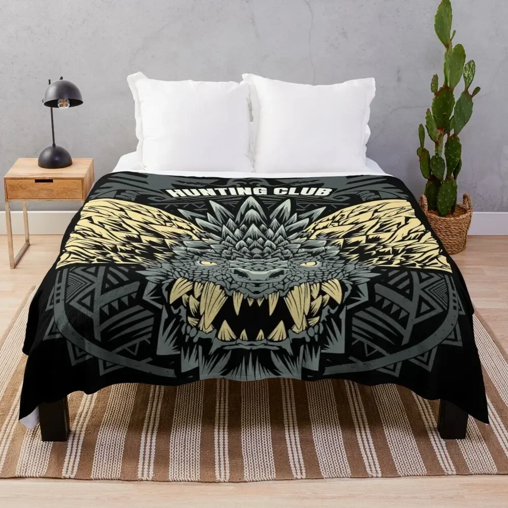 

Nergigante Hunting club Throw Blanket Bed linens anime Plaid Cute Plaid Blankets