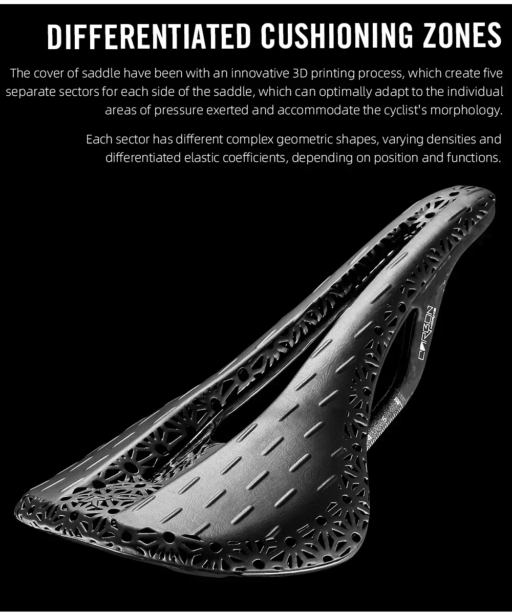RYET Vollcarbon 3D-gedruckter Fahrradsattel 240mm *143mm 7*9mm EVA-Sattel für MTB Gravel Rennrad Fahrradteile – Detail 9